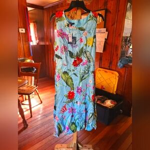 Floral Blue Sleeveless Dress 41-11